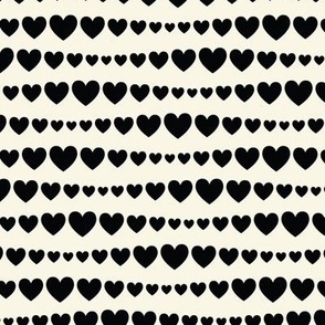 Wavy horizontal stripes of heart shapes