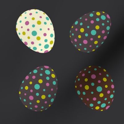 Spotted Easter Eggs Pattern - Spring Delight - Dark Grey