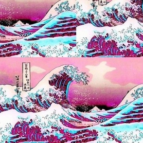 Wave Of Kanagawa pink retro