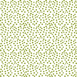 painterly polka dots - white and moss green 
