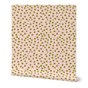  painterly polka dots  - blush pink and moss green
