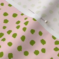  painterly polka dots  - blush pink and moss green