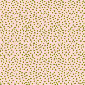  painterly polka dots  - blush pink and moss green