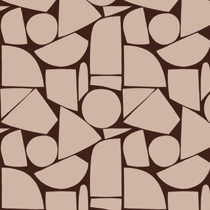 Medium - Earthy Geometric Mosaic 2. Sand on Dark Oak