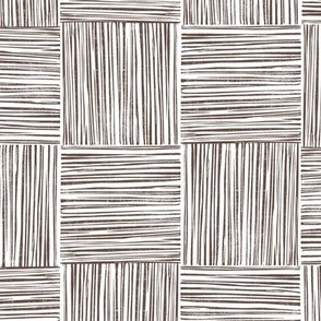 Van Buren Brown on White woven squares cut stripe copy