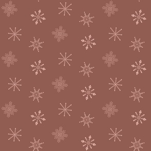 winter snowflakes, brown
