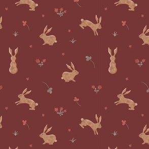 cute bunnies red, bunny, animal