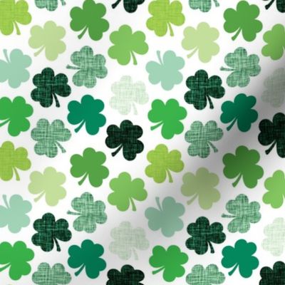 small shamrocks: mix of greens and linens