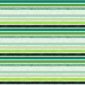 half scale stripes: white linen + shades of green and linens