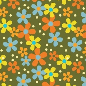 70s Groovy Flowers - large scale