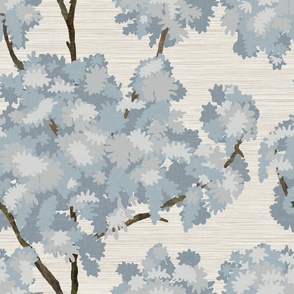 Grasscloth-Ernesto Blue Trees- Agreeable Gray Wallpaper