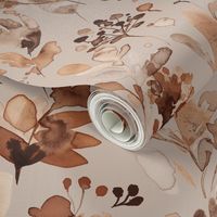 Summer rustic floral Earth tone sand brown Jumbo Large