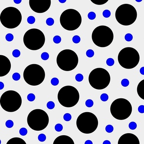 Black and Blue Lots of Dots on White 