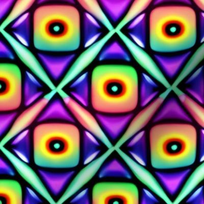 90s Psychedelic Geometric Neons