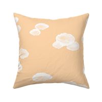 Little Fluffy White Clouds on Honey Yellow