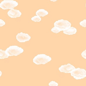 Little Fluffy White Clouds on Honey Yellow