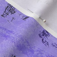 Small Paw print square checks in scratchboard - purple