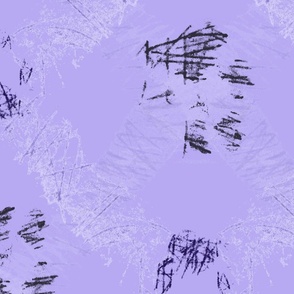 Large Paw print diamond checks in scratchboard - purple