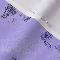 Small Paw print diamond checks in scratchboard - purple