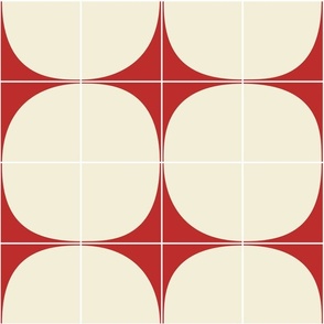 tiled bubbles on red