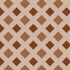 Neutral Diamond Checkers Brown Sand Taupe Geometric  197