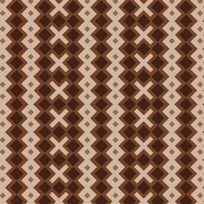 Simple ethnic batik design rustic ikat in earth tones brown and cream boho 199