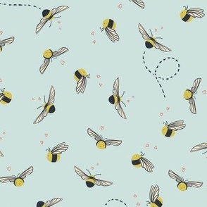 Love the Bumblebees - Sea Glass Blue
