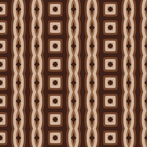 Tiki shapes ikat Brown neutral Earth tones r193