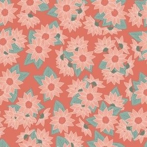 Spring Garden Flowers - Peach and Coral