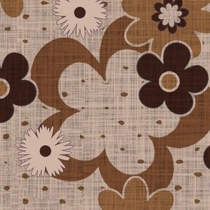 Earthy Blooms - Cream Linen