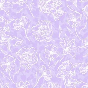 Lilac Painterly Flowers