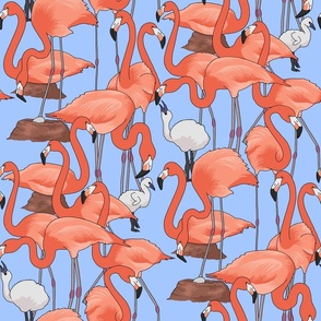Flamingo Nursery - Blue
