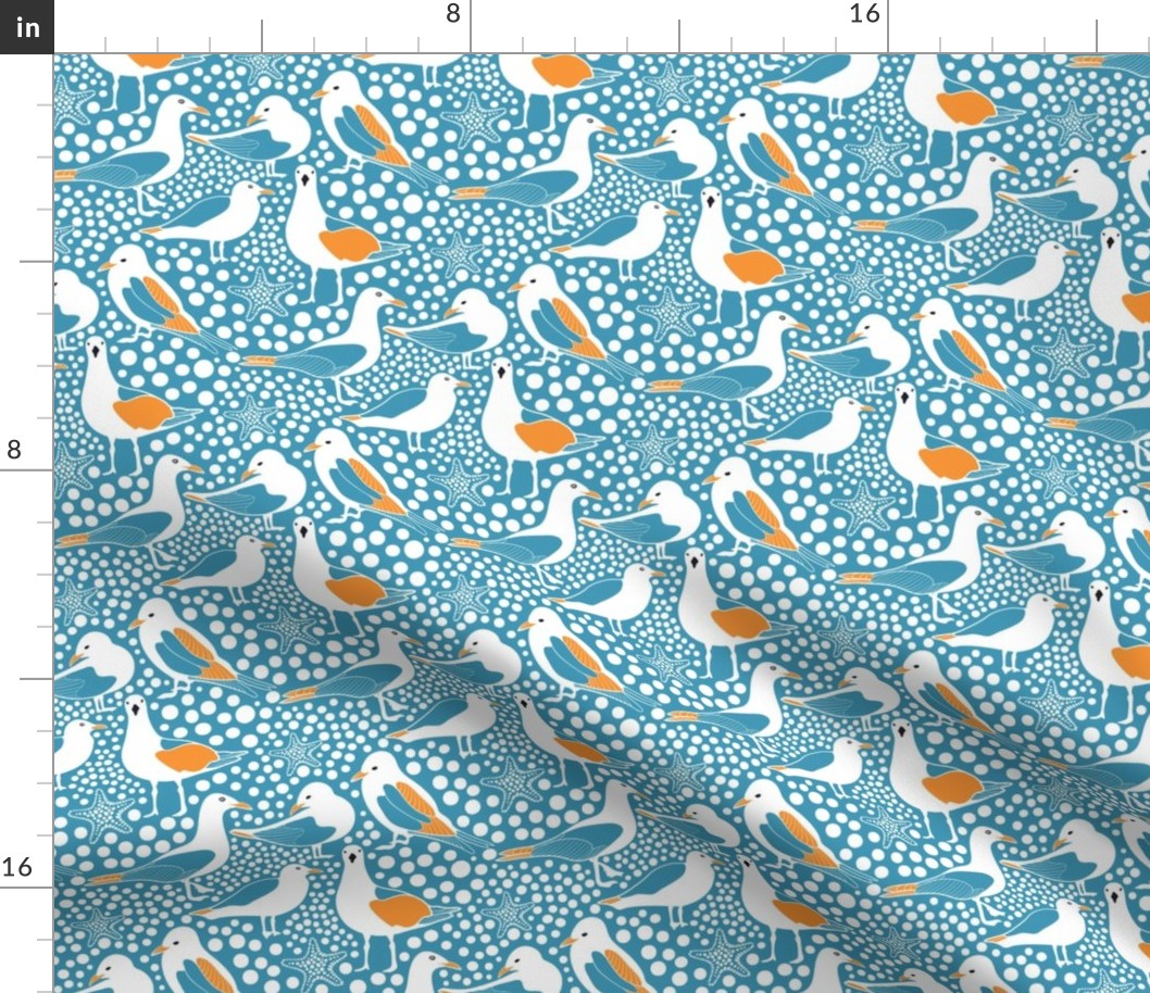 Sea Birds Blue Small