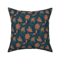 Datura - 6" medium - midnight, teal, and orange 