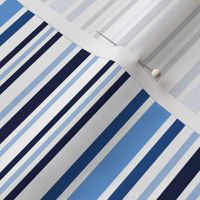 Horizontal Cottage Stripes Shades of Cornflower Blue