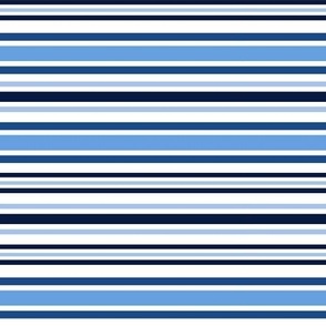 Horizontal Cottage Stripes Shades of Cornflower Blue