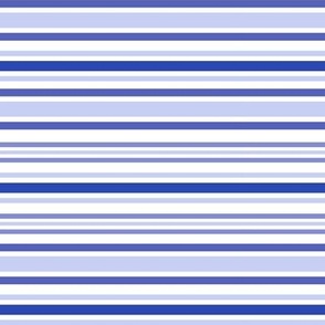 Horizontal Cottage Stripes Shades of Iris Blue