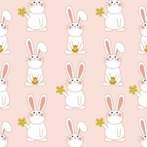 Cute Bunnies with Flowers