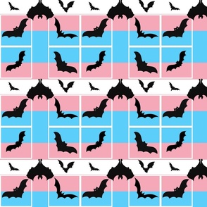 Trans Pride Bats on Geometric Shapes