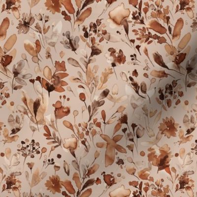 Summer rustic floral Earth tone sand brown Micro