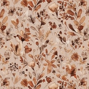 Summer rustic floral Earth tone sand brown Micro