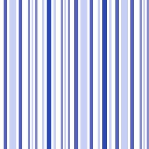 Vertical Cottage Stripes Shades of Iris Blue
