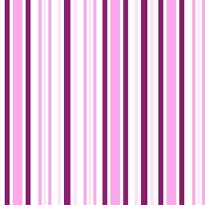 Vertical Cottage Stripes Shades of Jam and Pinks