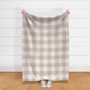 Gingham- Light Earth Tone- Extra Large- 4 Inches- Buffalo Plaid- Vichy Check- Checked- Linen Texture- Gender Neutral Nursery Wallpaper- Sand- Beige- Warm Neutral