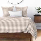 Gingham- Light Earth Tone- Medium- 1 Inch- Buffalo Plaid- Vichy Check- Checked Gender Neutral Nursery Wallpaper- Sand- Beige- Warm Neutral