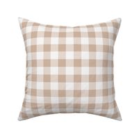 Gingham- Light Earth Tone- Medium- 1 Inch- Buffalo Plaid- Vichy Check- Checked Gender Neutral Nursery Wallpaper- Sand- Beige- Warm Neutral