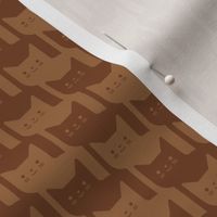Catstooth- Houndstooth with Cats- Copper Geometric Cats- Cute Cat Check Fabric- Earth Tone Wallpaper- Pied de Poule- Monochrome Light Warm Neutral- Brown- Caramel- Sienna- Terracotta- Small
