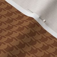 Catstooth- Houndstooth with Cats- Copper Geometric Cats- Cute Cat Check Fabric- Earth Tone Wallpaper- Pied de Poule- Monochrome Light Warm Neutral- Brown- Caramel- Sienna- Terracotta- sMini