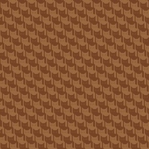 Catstooth- Houndstooth with Cats- Copper Geometric Cats- Cute Cat Check Fabric- Earth Tone Wallpaper- Pied de Poule- Monochrome Light Warm Neutral- Brown- Caramel- Sienna- Terracotta- sMini