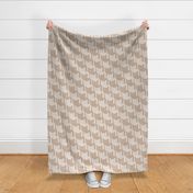 Catstooth- Houndstooth with Cats- Sand Geometric Cats- Cute Cat Check Fabric- Earth Tone Wallpaper- Pied de Poule- Monochrome Light Warm Neutral- Blush- Beige- Large